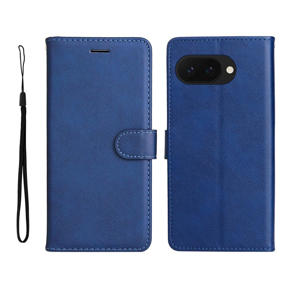 EIDERWOOD Google Pixel 9a Kunstlæder Flip Cover m. Kortholder & Strop - Blå