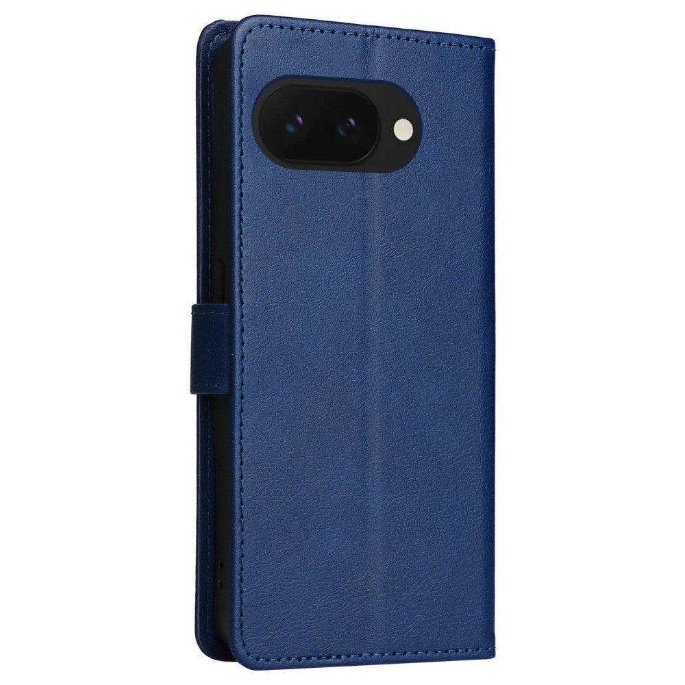 EIDERWOOD Google Pixel 9a Kunstlæder Flip Cover m. Kortholder & Strop - Blå