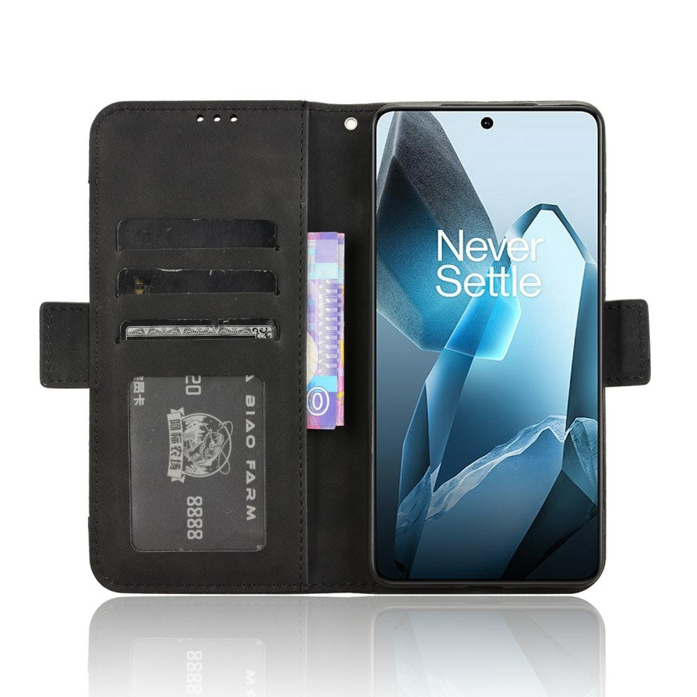 EIDERWOOD OnePlus 13 Kunstlæder Cover m. Ståfunktion & Ekstra Kortholder - Sort