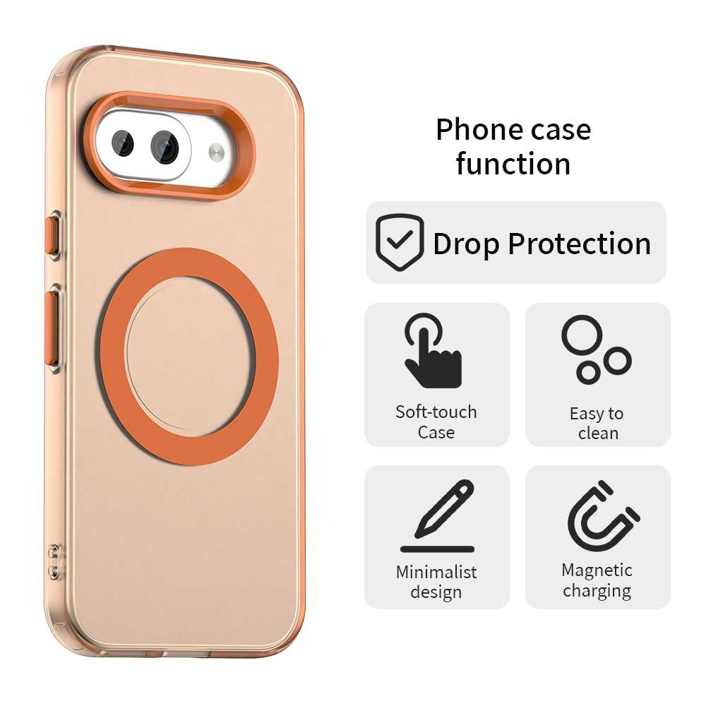 EIDERWOOD Google Pixel 9a Hybrid Plast Cover - MagSafe Kompatibel - Gennemsigtig / Orange