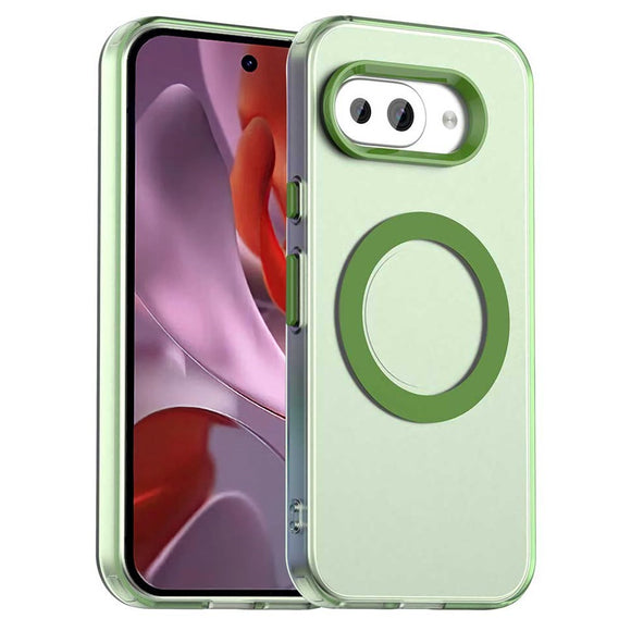 EIDERWOOD Google Pixel 9a Hybrid Plast Cover - MagSafe Kompatibel - Gennemsigtig / Grøn