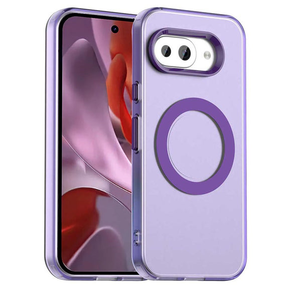EIDERWOOD Google Pixel 9a Hybrid Plast Cover - MagSafe Kompatibel - Gennemsigtig / Lilla