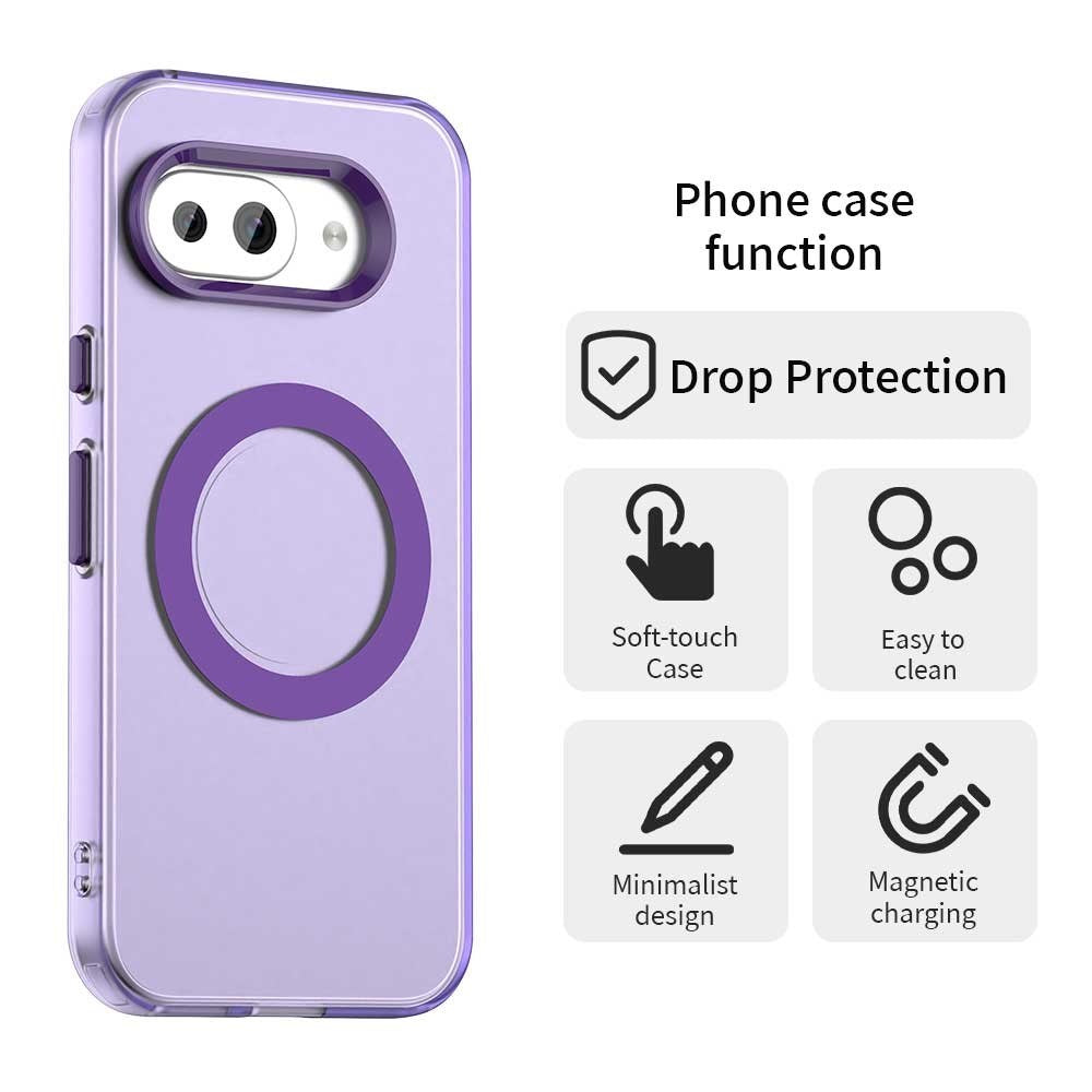 EIDERWOOD Google Pixel 9a Hybrid Plast Cover - MagSafe Kompatibel - Gennemsigtig / Lilla