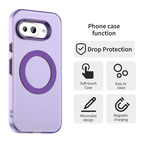 EIDERWOOD Google Pixel 9a Hybrid Plast Cover - MagSafe Kompatibel - Gennemsigtig / Lilla
