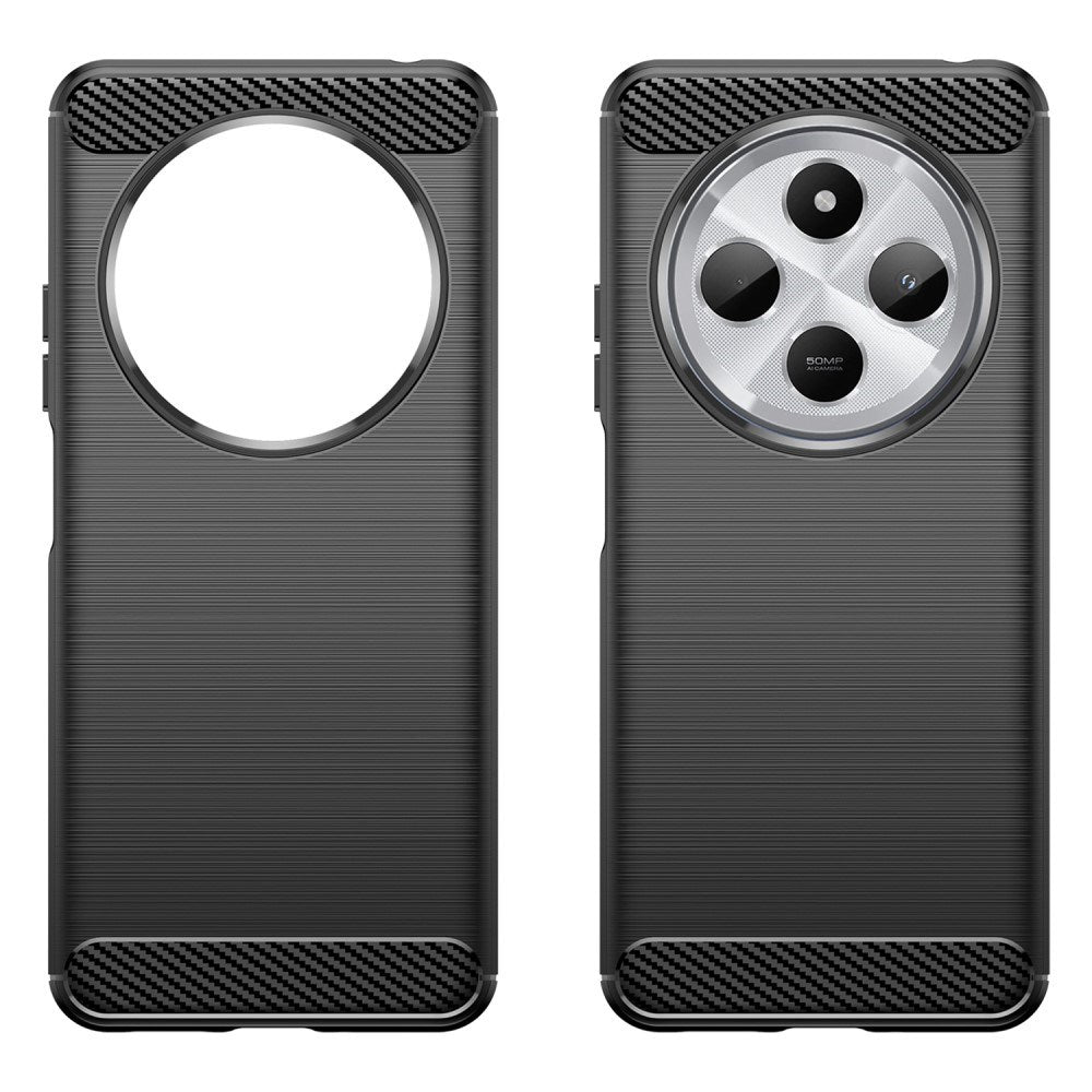 EIDERWOOD Xiaomi Redmi 14C Brushed Carbon Fiber Fleksibelt Plastik Cover - Sort