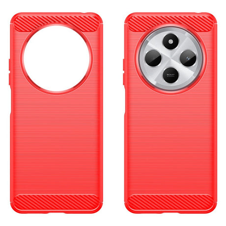 EIDERWOOD Xiaomi Redmi 14C Brushed Carbon Fiber Fleksibelt Plastik Cover - Rød