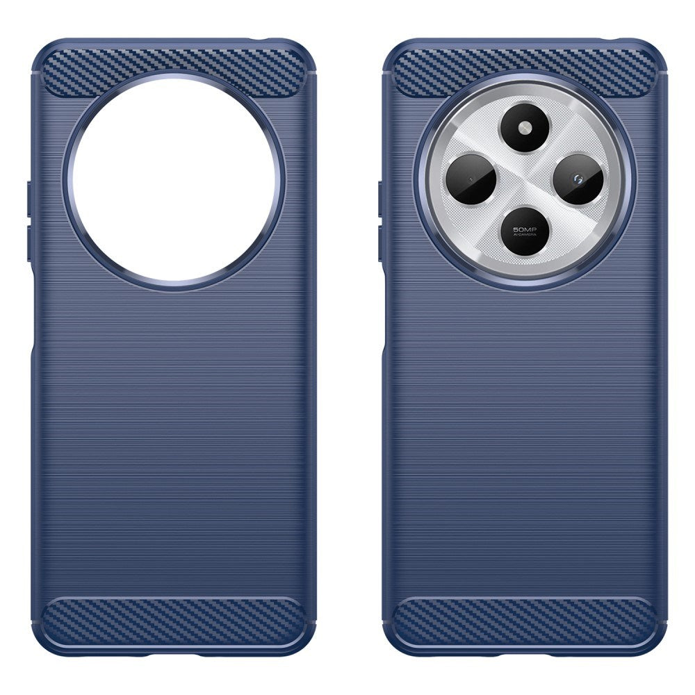 EIDERWOOD Xiaomi Redmi 14C Brushed Carbon Fiber Fleksibelt Plastik Cover - Blå
