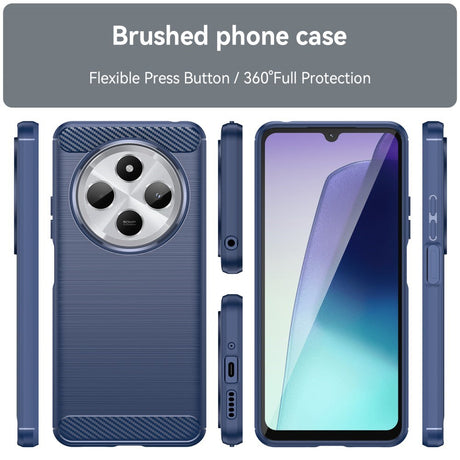 EIDERWOOD Xiaomi Redmi 14C Brushed Carbon Fiber Fleksibelt Plastik Cover - Blå