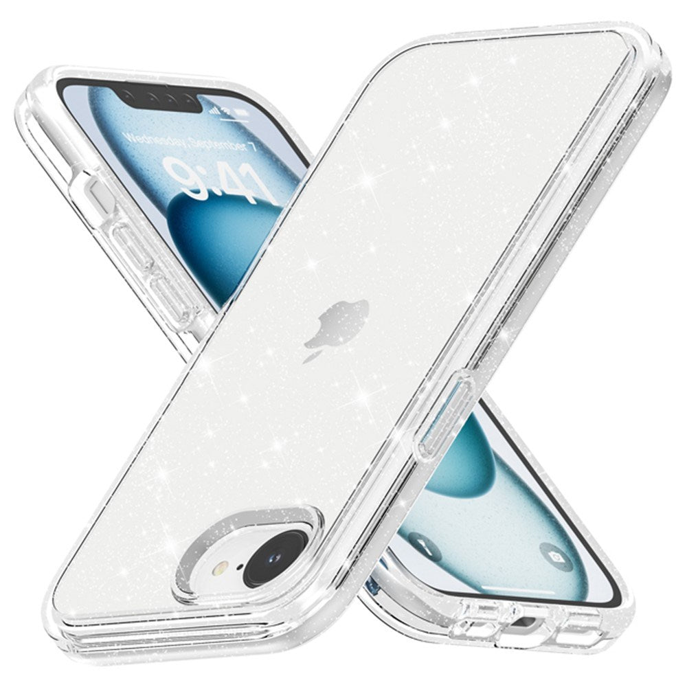 EIDERWOOD iPhone 17e / 16e Hybrid Glitter Plastik Cover - MagSafe Kompatibel - Hvid