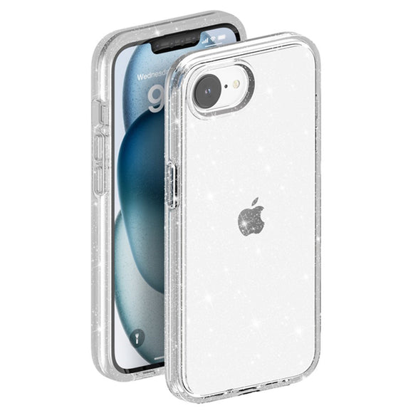 EIDERWOOD iPhone 17e / 16e Hybrid Glitter Plastik Cover - MagSafe Kompatibel - Hvid