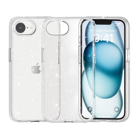 EIDERWOOD iPhone 17e / 16e Hybrid Glitter Plastik Cover - MagSafe Kompatibel - Hvid