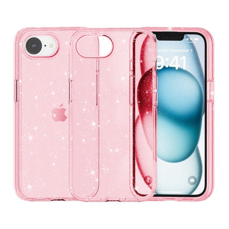 EIDERWOOD iPhone 17e / 16e Hybrid Glitter Plastik Cover - MagSafe Kompatibel - Lyserød