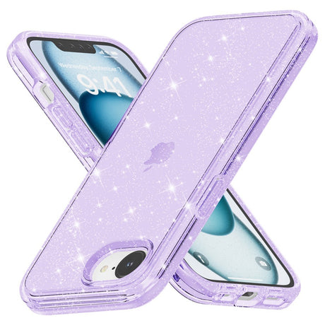 EIDERWOOD iPhone 17e / 16e Hybrid Glitter Plastik Cover - MagSafe Kompatibel - Lilla