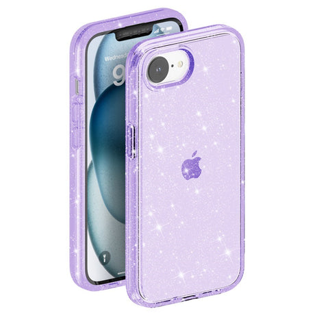 EIDERWOOD iPhone 17e / 16e Hybrid Glitter Plastik Cover - MagSafe Kompatibel - Lilla