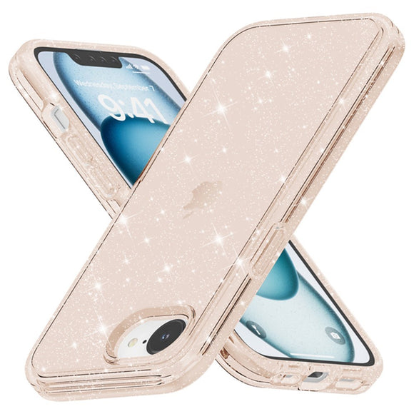 EIDERWOOD iPhone 17e / 16e Hybrid Glitter Plastik Cover - MagSafe Kompatibel - Guld