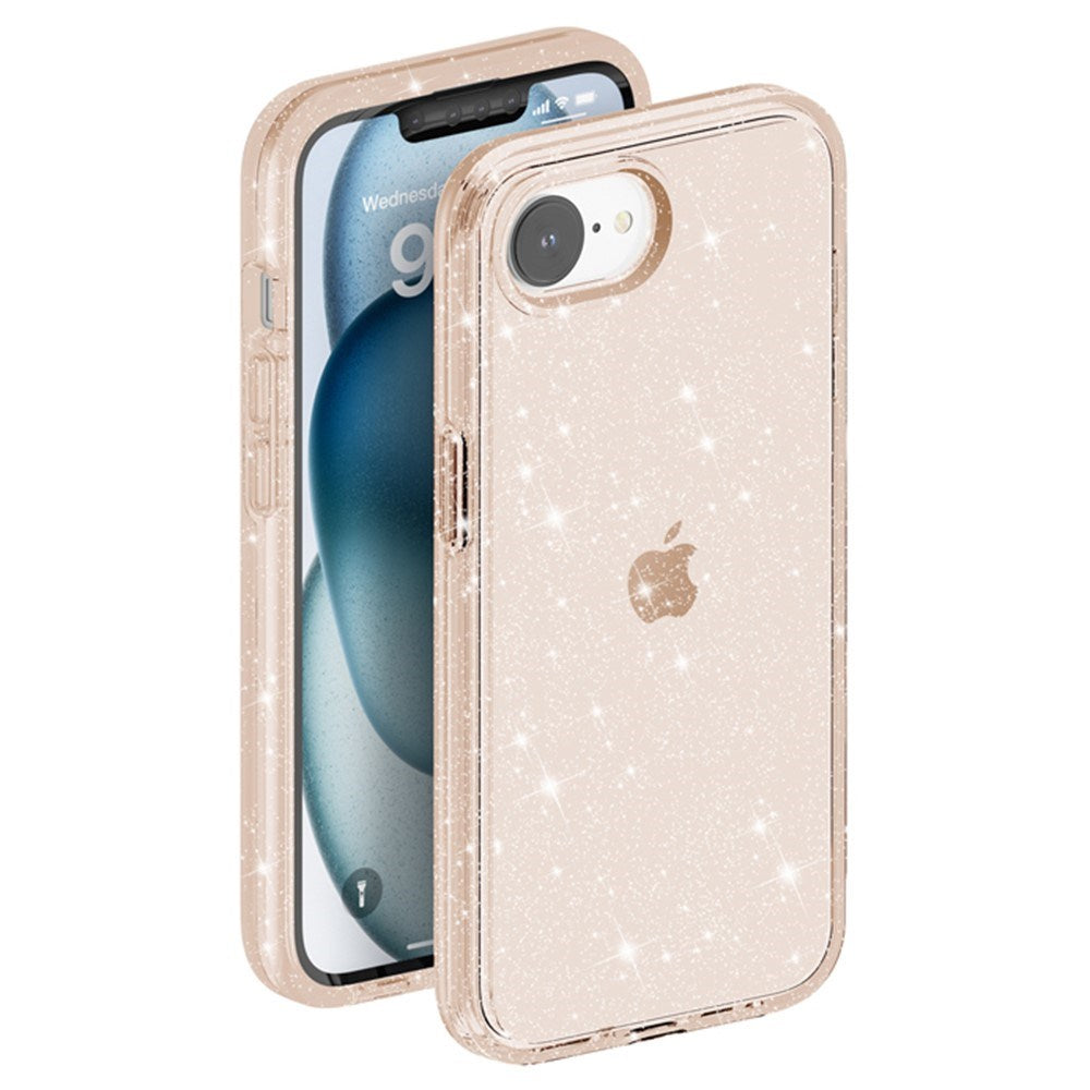 EIDERWOOD iPhone 17e / 16e Hybrid Glitter Plastik Cover - MagSafe Kompatibel - Guld