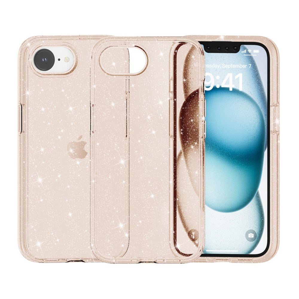 EIDERWOOD iPhone 17e / 16e Hybrid Glitter Plastik Cover - MagSafe Kompatibel - Guld