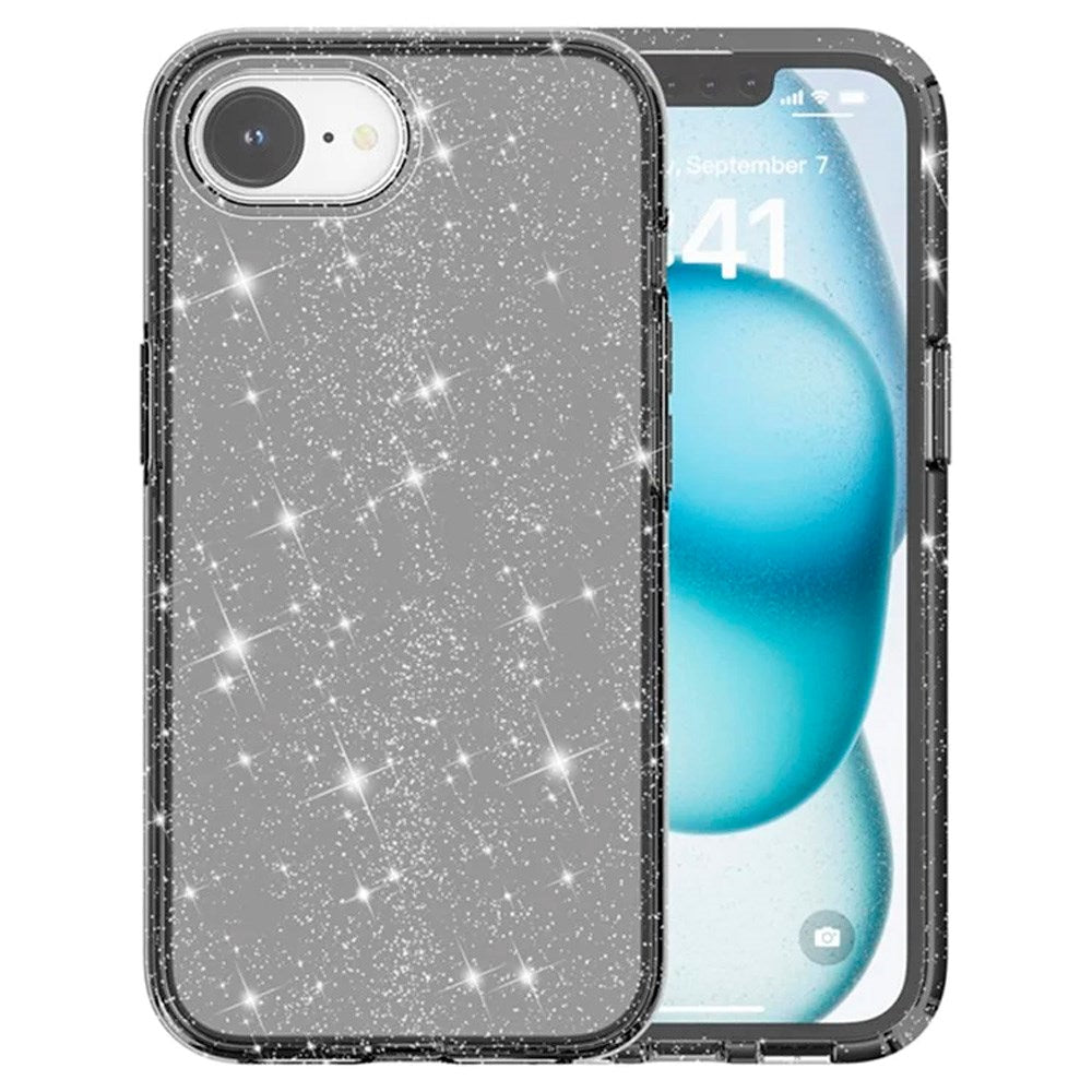EIDERWOOD iPhone 17e / 16e Hybrid Glitter Plastik Cover - MagSafe Kompatibel - Sort