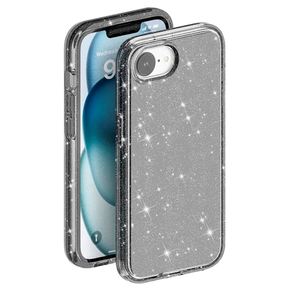 EIDERWOOD iPhone 17e / 16e Hybrid Glitter Plastik Cover - MagSafe Kompatibel - Sort