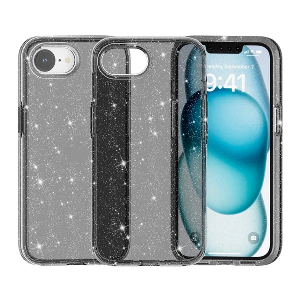 EIDERWOOD iPhone 17e / 16e Hybrid Glitter Plastik Cover - MagSafe Kompatibel - Sort