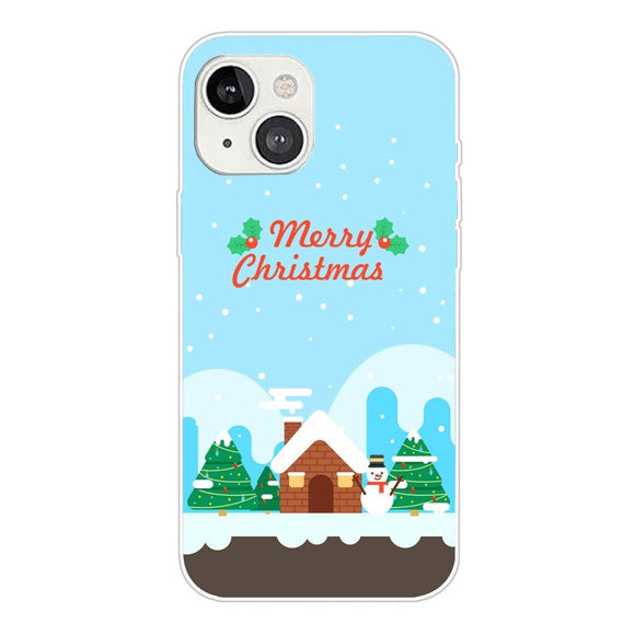 iPhone 14 Fleksibelt Plast Jule Cover - Julehus