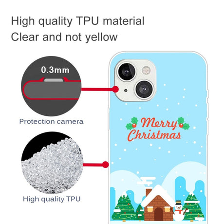 iPhone 14 Fleksibelt Plast Jule Cover - Julehus
