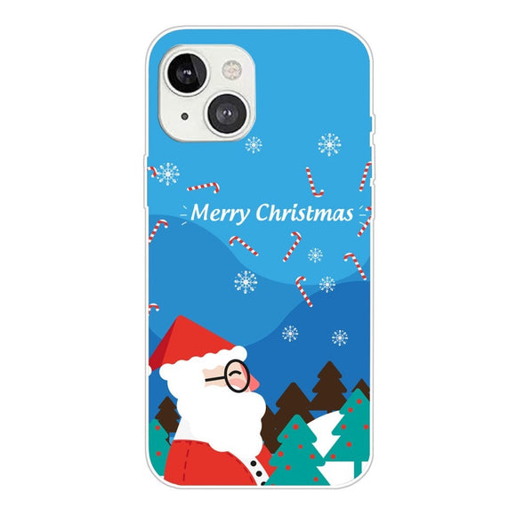 iPhone 14 Fleksibelt Plast Jule Cover - Julemand med Briller