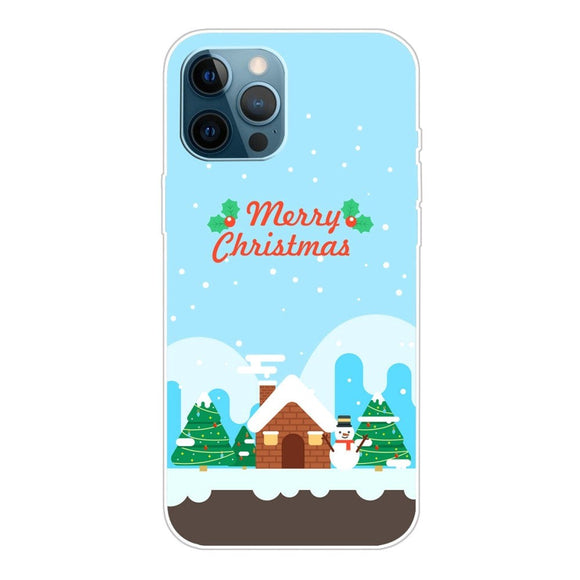 iPhone 14 Pro Fleksibelt Plast Jule Cover - Julehus