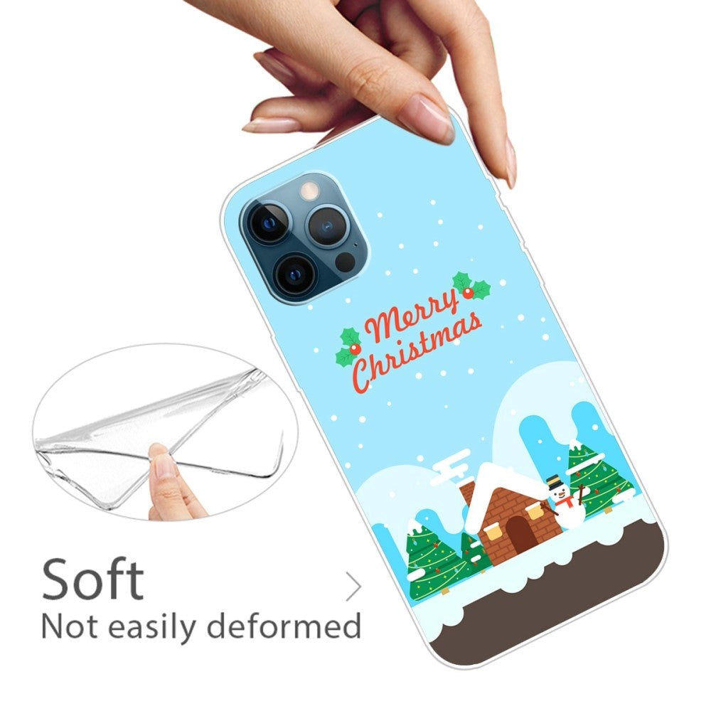 iPhone 14 Pro Fleksibelt Plast Jule Cover - Julehus