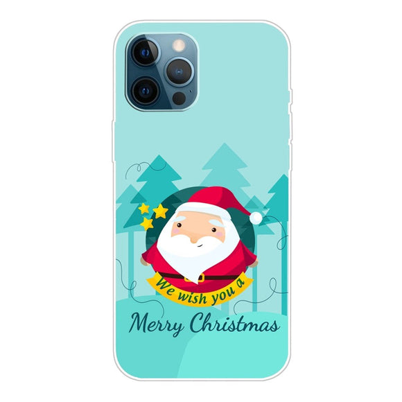iPhone 14 Pro Fleksibelt Plast Jule Cover - Julemand Ønsker en God Jul