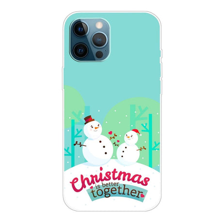 iPhone 14 Pro Fleksibelt Plast Jule Cover - Snemænd