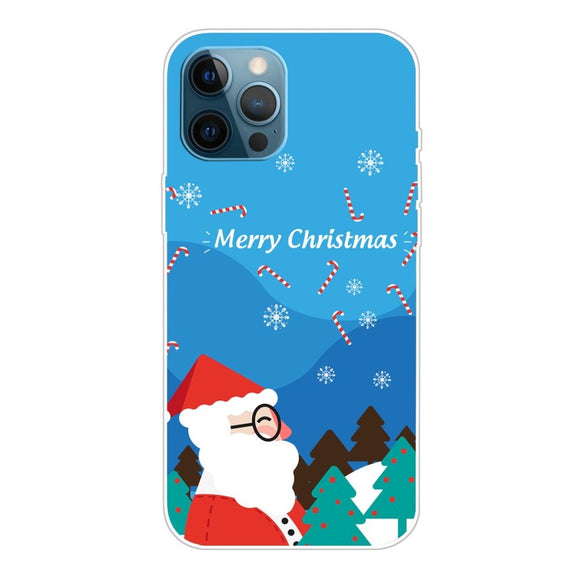 iPhone 14 Pro Fleksibelt Plast Jule Cover - Julemand m. Briller