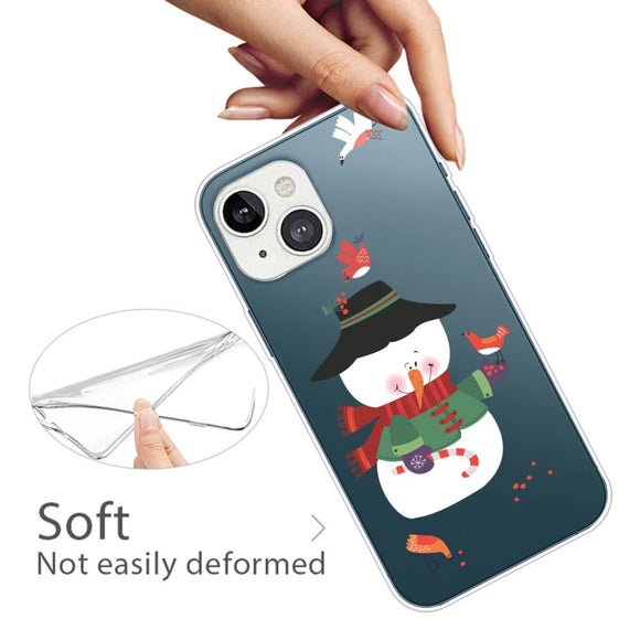 iPhone 14 Fleksibel Plastik Jule Cover - Snemand