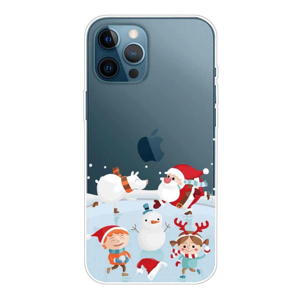iPhone 14 Pro Fleksibel Plastik Jule Cover - Sneboldkamp