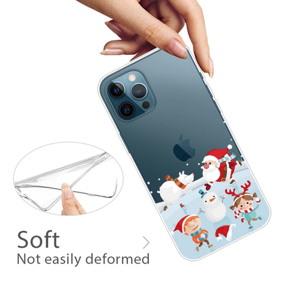 iPhone 14 Pro Fleksibel Plastik Jule Cover - Sneboldkamp