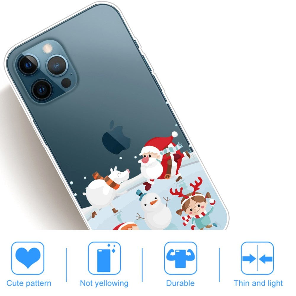 iPhone 14 Pro Fleksibel Plastik Jule Cover - Sneboldkamp