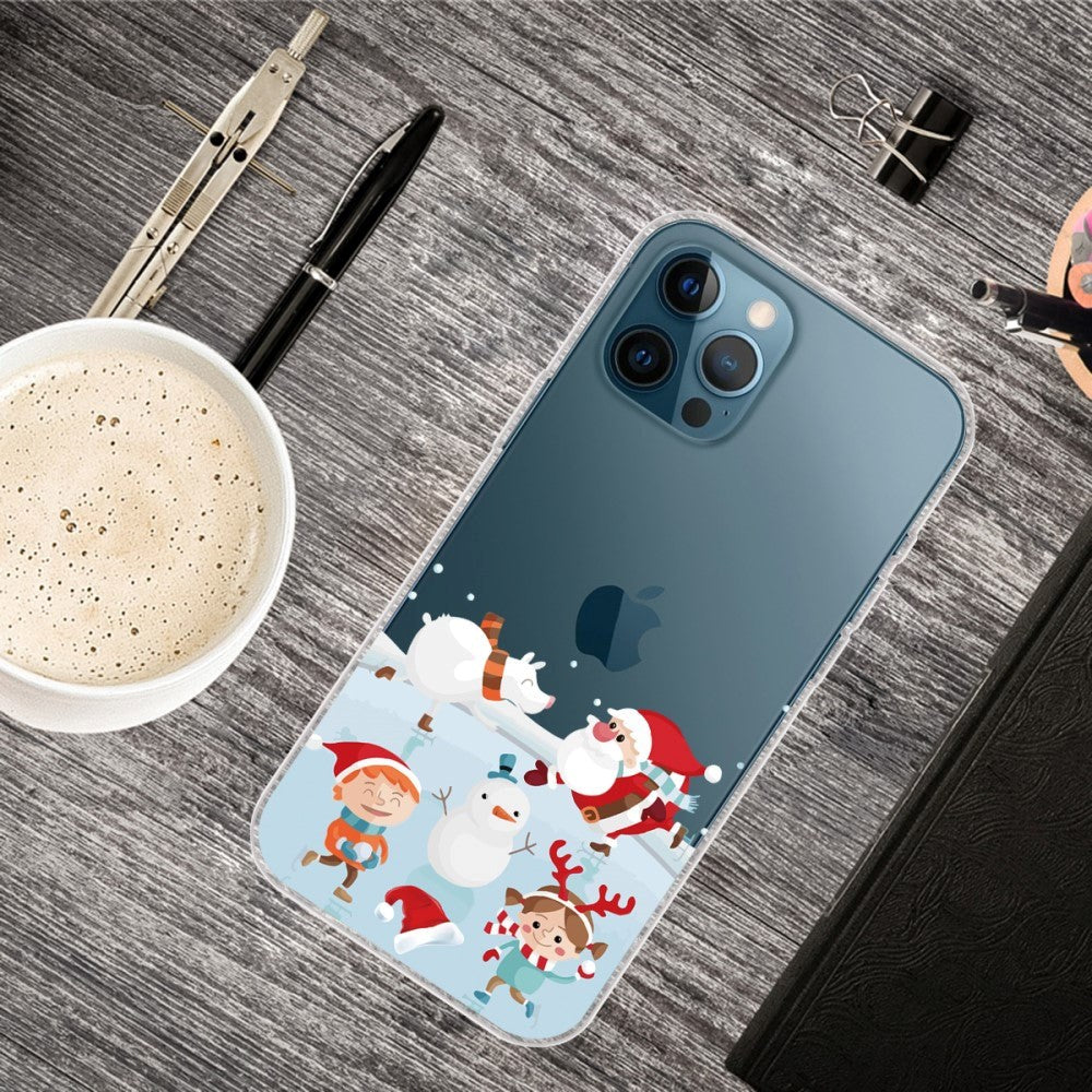iPhone 14 Pro Fleksibel Plastik Jule Cover - Sneboldkamp