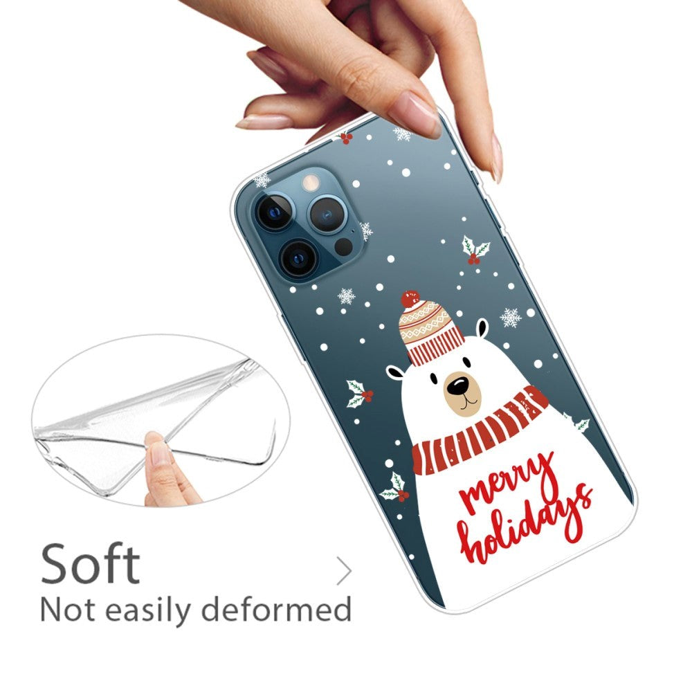 iPhone 14 Pro Fleksibel Plastik Jule Cover - Julebjørn