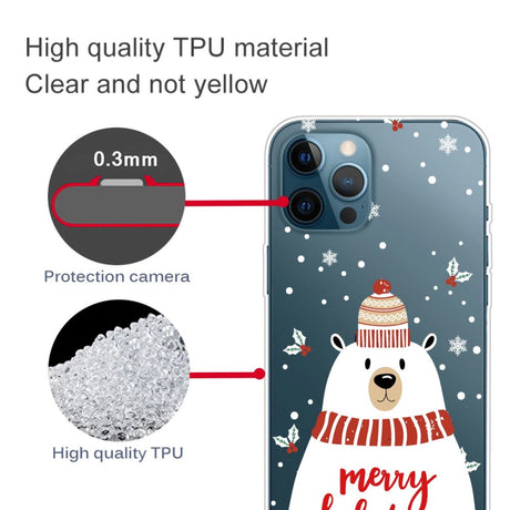 iPhone 14 Pro Fleksibel Plastik Jule Cover - Julebjørn