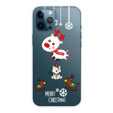 iPhone 14 Pro Fleksibel Plastik Jule Cover - Jule Rensdyr