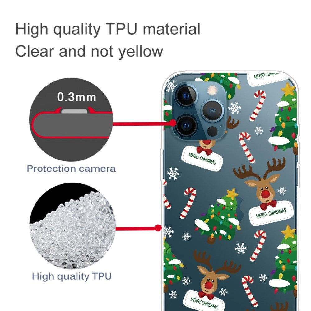 iPhone 14 Pro Fleksibel Plastik Jule Cover - Julepynt