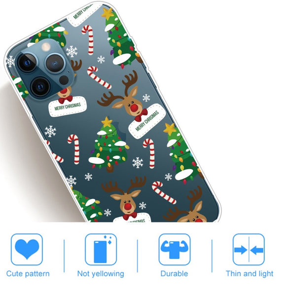 iPhone 14 Pro Fleksibel Plastik Jule Cover - Julepynt