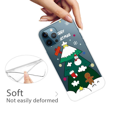 iPhone 14 Pro Fleksibel Plastik Jule Cover - Juletræ