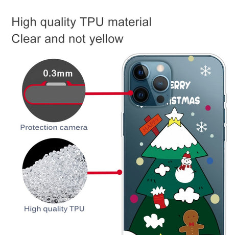 iPhone 14 Pro Fleksibel Plastik Jule Cover - Juletræ