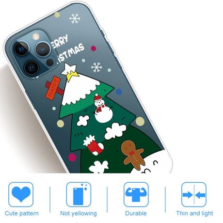 iPhone 14 Pro Fleksibel Plastik Jule Cover - Juletræ