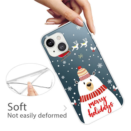 iPhone 14 Fleksibelt Plast Jule Cover - Merry Christmas - Isbjørn