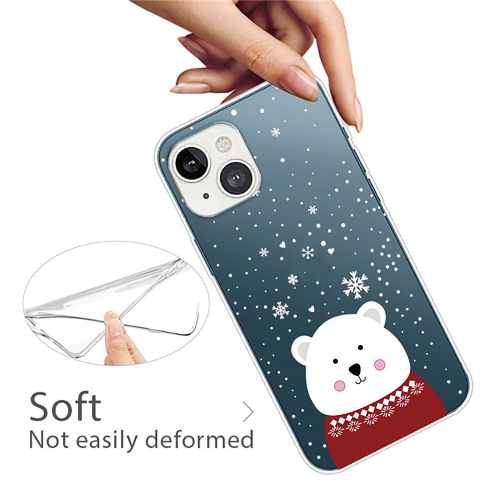 iPhone 14 Fleksibelt Plast Jule Cover - Merry Christmas - Julebjørn
