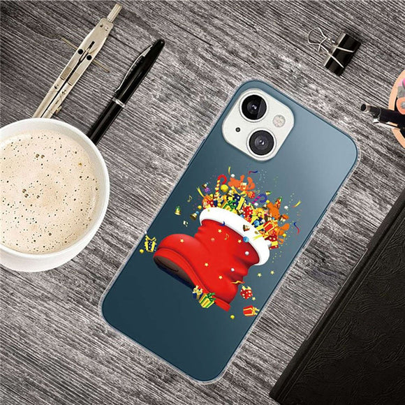 iPhone 14 Fleksibelt Plast Jule Cover - Merry Christmas - Julesok