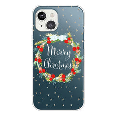 iPhone 14 Fleksibelt Plast Jule Cover - Merry Christmas - Julekrans