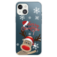iPhone 14 Plus Fleksibelt Plast Jule Cover - Rensdyr Med Nissehue